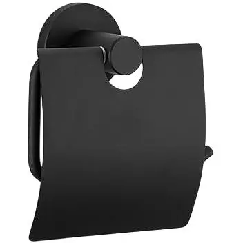 Тримач для туалетного паперу чорний/нержавіюча сталь Frap F30203 1/40 Чорний матовий - фото 1