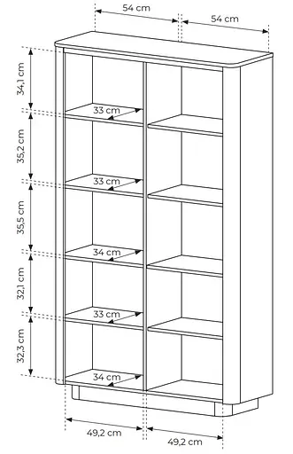 Стеллаж Perfect Home Торро / Torro 2D/113 2-дверный Дуб кремона/черный (PFH-091413) - фото 4