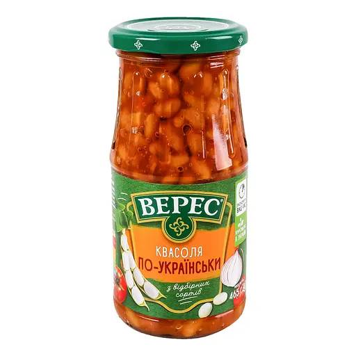 Квасоля Верес в томатному соусі по-українськи стерилізована 465 г