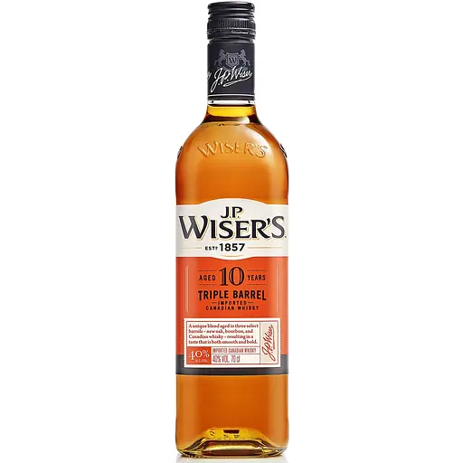 ВискиJ.P. Wiser's Tripple Barrel 10 yo Blended Canadian Whiskey 40% 0.7 л