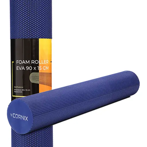 Масажний ролик Cornix EVA+ 90 x 15 см (валик, ролер) XR-0314 Navy Blue - фото 1