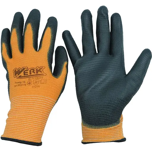 Перчатки Werk ПУ покрытие оранжевые (150173)