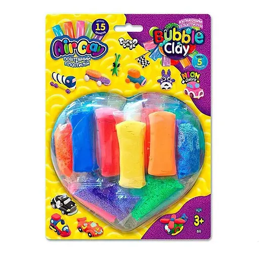 Креативное творчество из пластилина "Air Clay+Bubble Clay" ARBB-03-02 блистер 15 брикетов - фото 1
