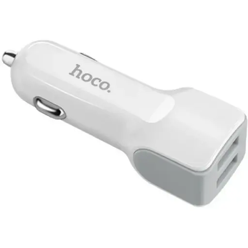 Автомобільний зарядний пристрій Hoco Z23 grand style dual-port car charger 2USB 2.4A Білий - фото 1