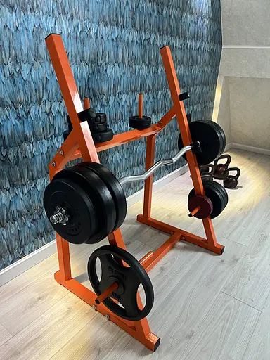 Набор RN Sport штанга 110 кг с гантелями гриф W-образный + перчатки - фото 7