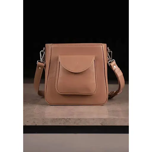 Жіноча шкіряна сумка Stella карамель краст - фото 1