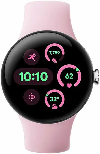 Смарт-часы Google Pixel Watch 3 41 mm Wi-Fi Polished Silver Aluminum Case/Rose Quartz Active Band - фото 2