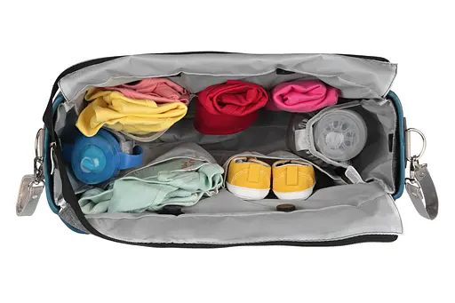 Сумка MyMia ручки эко-кожа, коврик, ремни для коляски, сине-серый Nuvita det0018666 - фото 8