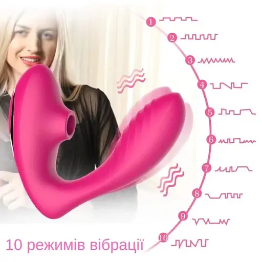 Вібратор з вакуумною стимуляцією I’MCUM DoubleLick Pro Фіолетовий (IM-KCD210-purple) - фото 9