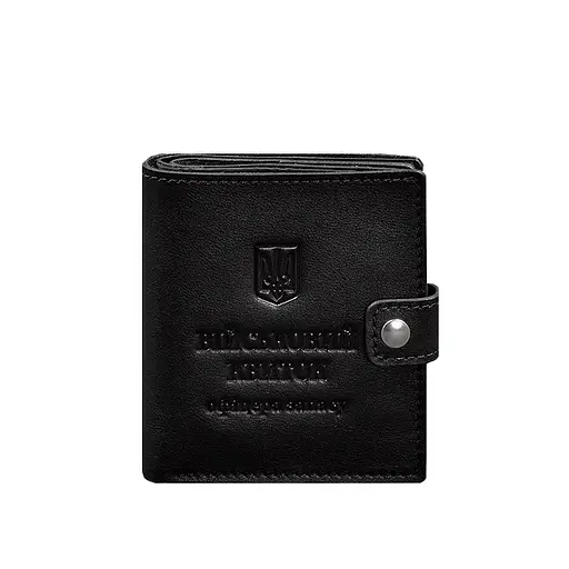 Кожаная обложка-портмоне для военного билета офицера запаса (широкий документ) Черная - фото 10