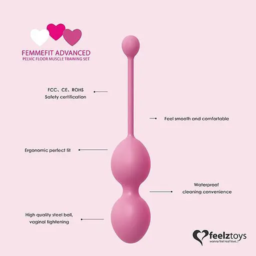 Вагінальні кульки FeelzToys FemmeFit Advanced, 3 шт., рожевий - фото 3