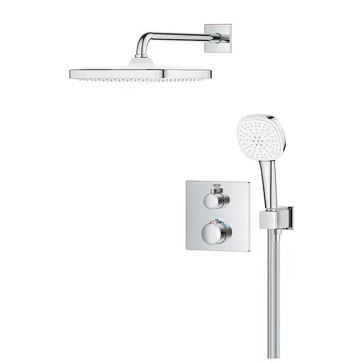 Душова система прихованого монтажу Grohe Grohtherm із Tempesta 250 Cube 34871000, Хром - фото 3
