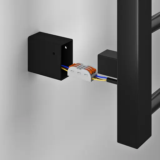 Электрический полотенцесушитель Kosser Тризуб 600x360 EL тайм. чeрний РТ01EL, Черный матовый, Правое - фото 12