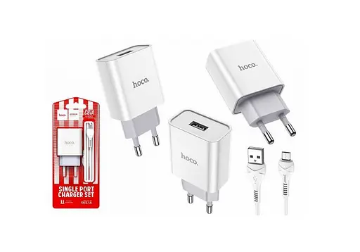 Зарядное устройство Hoco 2в1 C81A Micro 1 USB 2.1A - фото 1