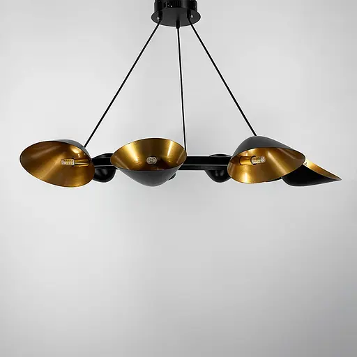 Кольцевая подвесная люстра с поворотными металлическими плафонами Line.F Количество ламп 9 - фото 4