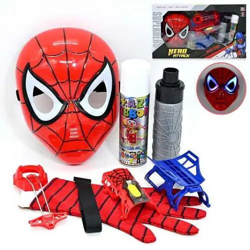 Набір героя "Человек Паук" (маска с подсветкой, перчатка, баллон з паутиной), в коробке (6969773411434) - фото 1