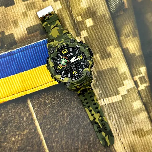 Наручные часы мужские 002CMGRDPS ДПС Зеленый камуфляж + Коробка. Patriot acs0031069 - фото 2