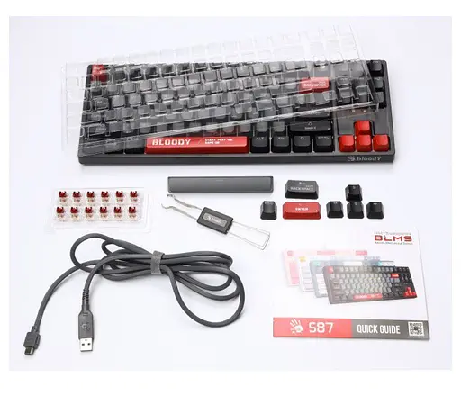 Клавіатура ігрова механічна A4Tech S-87 Bloody Black, BLMS Red Plus Switch, Eng/Rus/Укр - фото 8