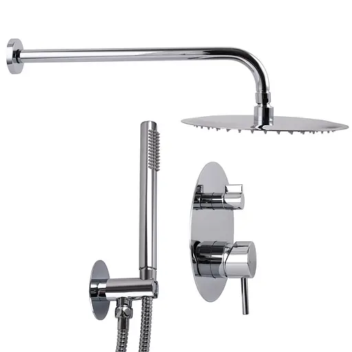 Душова система вбудована TOPAZ LOFT TLF 32205-H39-C змішувач з ручною та верхньою лійкою для ванної кімнати хром - фото 4