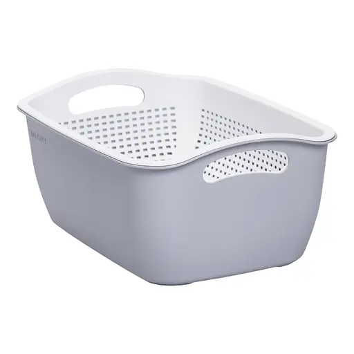 Кошик для миття овочів та фруктів Yiwu пластиковий 29.5х21х11 см сірий HP-45-6G - фото 4