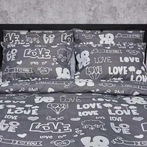 Набір наволочок Moon&Star Мікросатин Premium Love Script 40х40 см 2 шт - фото 1