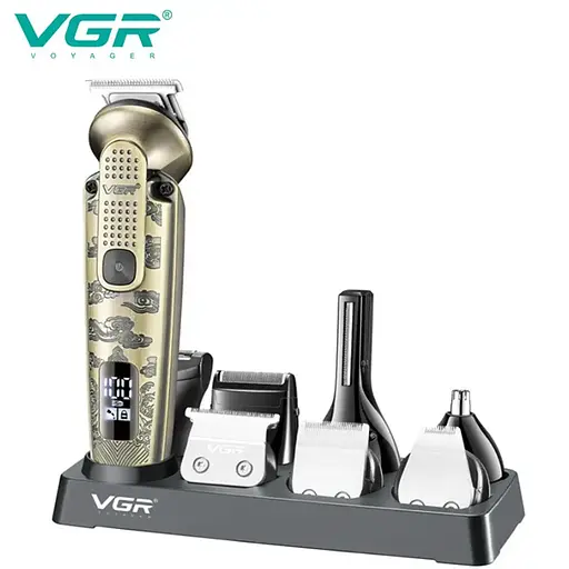 Професійна стрижка VGR V-103 8 в 1 акумуляторна триммер універсальний 5 Вт Бронза - фото 3