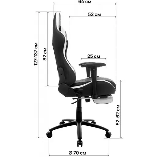 Геймерское кресло GT Racer X-2534-F Fabric Gray/Black Suede [121429] - фото 13