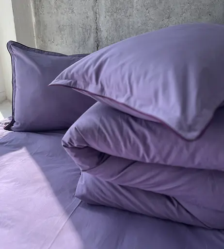 Комплект постільної білизни двоспальний євро 200х220 см варена бавовна White Dream Фіолетовий (Grape) - фото 2
