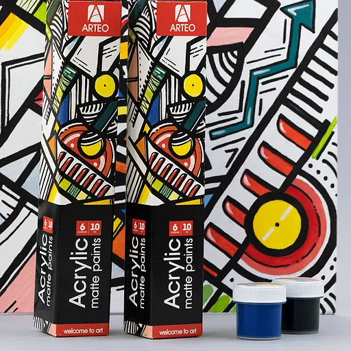 Набір акрилових фарб Arteo Geometric матовий 6x10 мл - фото 3
