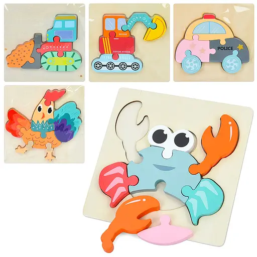 Дерев’яна іграшка Пазли, 15x15x1 см (В асортименті) - фото 2