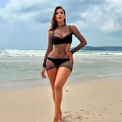 Сексуальна міні-сукня під шию з відкритою спиною S-M-L - фото 8