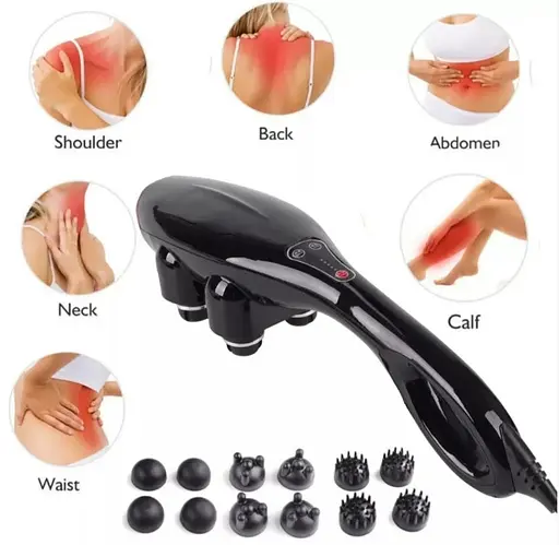 Ручний масажер для всього тіла 716C Вібромасажер (12 насадок) - фото 7