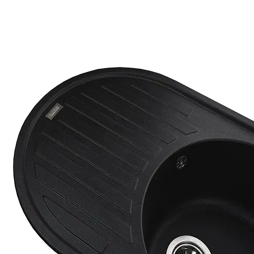 Кухонна мийка гранітна Globus Lux Ohara чорний металік 770x500мм-А0001, Чорний - фото 3