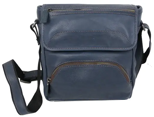 Кожаная мужская наплечная сумка Mykhail Ikhtyar 23х25х6 см sum0023010 - фото 4