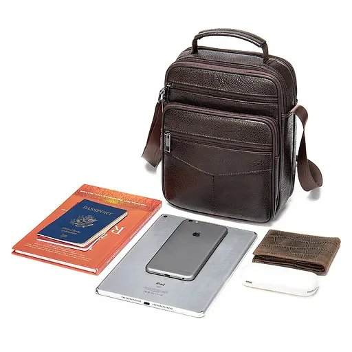 Чоловіча шкіряна сумка Vintage 24,5х20х8,5 см sum0012800 - фото 9