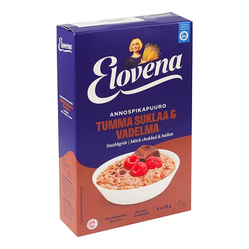 Уцінка. Каша швидкого приготування Elovena чорний шоколад та малина 210 г (35 г х 6 шт.) - фото 2