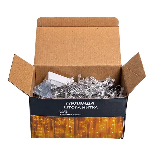 Новогодняя гирлянда штора GarlandoPro 3х3 м 192 LED комнатная белый провод Белый свет ZWM33192LEDW - фото 5