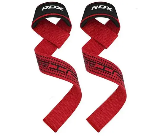 Лямки для тяги RDX S4 Gym Cotton Gel Straps Red Plus (WAC-S4R+) - фото 5