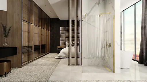 Душова стінка Rea Aero 80 gold REA-K8439 - фото 2