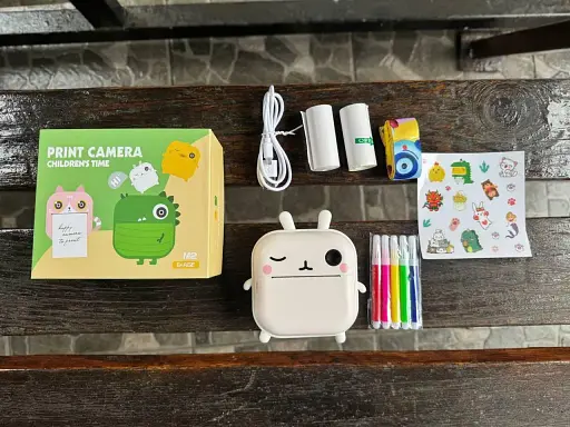 Детский цифровой фотоаппарат Animals M2 48Mp камера с мгновенной печатью фото с набором бумаги 1200mAh Белый - фото 6