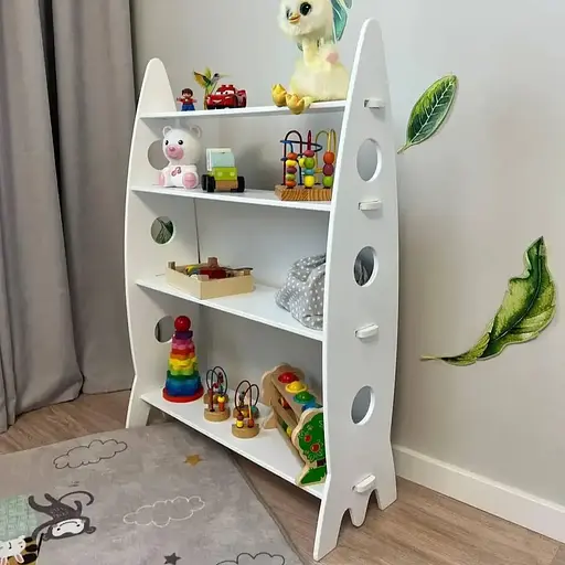 Дитяча полиця для іграшок 7001 Ракета (Біла) - фото 2