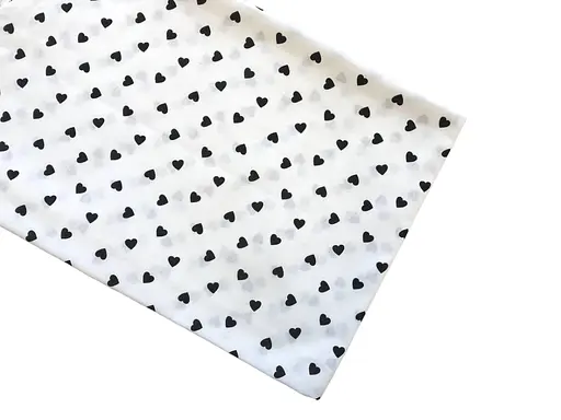 Хлопковая пеленка Moontime 100х80см "Сердечки черные" (3451) - фото 1