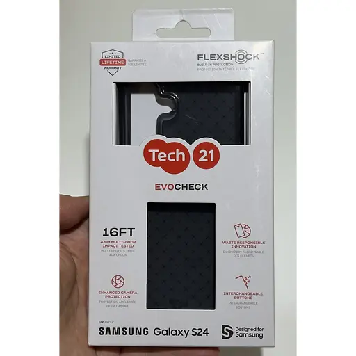 Оригинальный противоударный силиконовый чехол Tech21 Evo Check для Samsung Galaxy S24/S25 (6.2") Black - фото 10