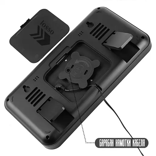 Электронные часы настольные и настенные LOSSO Premium W-500 интерьерные светодиодные Black (18970) - фото 6