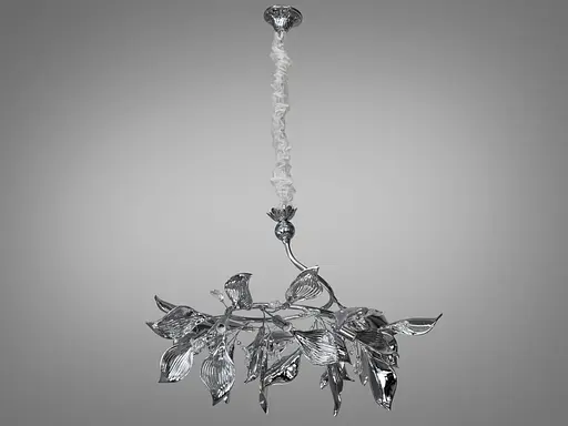 Підвісна керамічна люстра з хромованими елементами, 9 ламп - фото 2