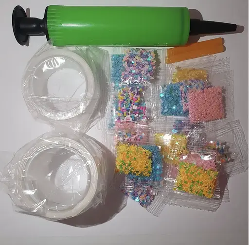 Двухсторонняя нано-лента Bubble Kit: суперэластичные воздушные шарики + насос и 20 упаковок наполнителей - фото 4