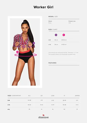 Костюм для рольової гри Obsessive Worker Girl L/XL мульти - фото 6