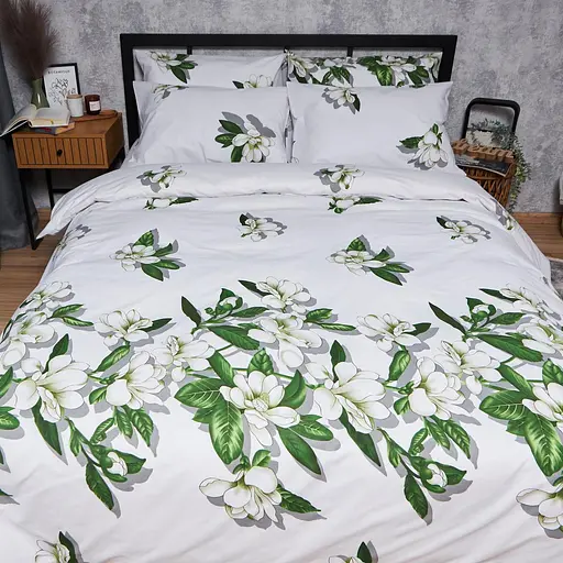 Комплект постільної білизни Moon&Star Бязь Gold Люкс Wisteria White двоспальний 175х210 наволочки 4х70х70 - фото 4