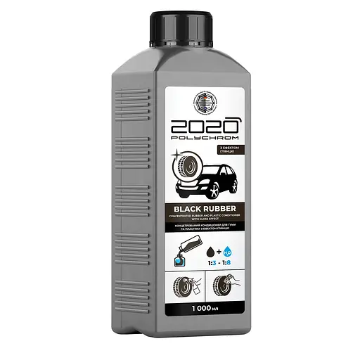Концентрований кондиціонер Polychrom 2020 Black Rubber для гуми та пластику з ефектом глянцю 1 л