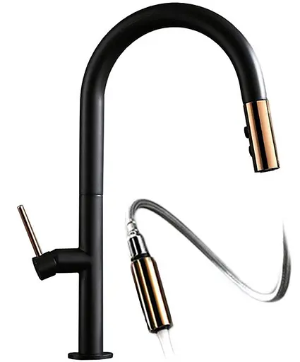 Смеситель для кухни Rea Apollo black/rose gold REA-B9600 Черный - фото 1